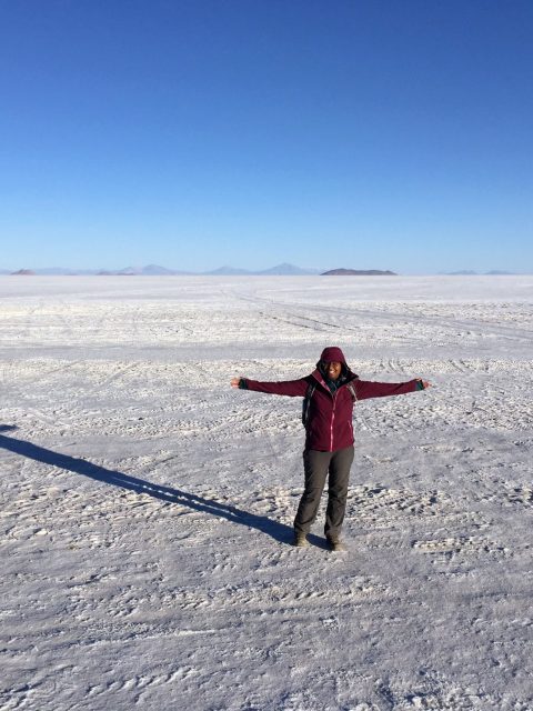 Moi sur le Salar d'Uyuni