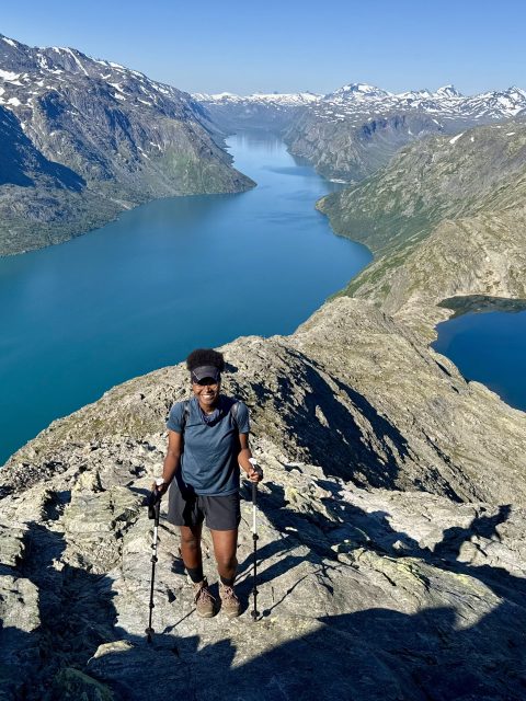 moi sur la crête du Besseggen